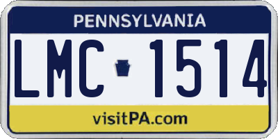 PA license plate LMC1514