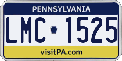 PA license plate LMC1525