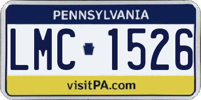 PA license plate LMC1526