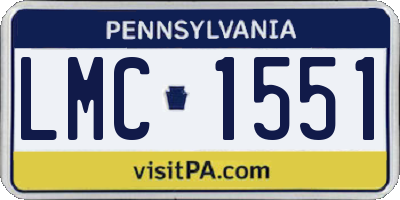 PA license plate LMC1551