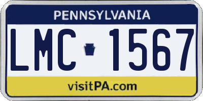 PA license plate LMC1567