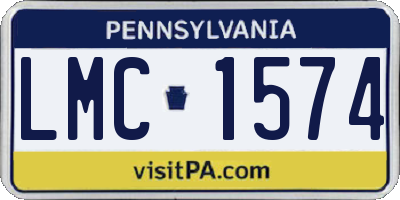 PA license plate LMC1574