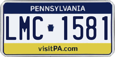 PA license plate LMC1581
