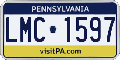 PA license plate LMC1597