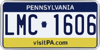 PA license plate LMC1606