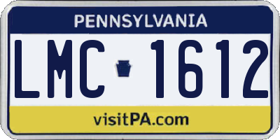 PA license plate LMC1612