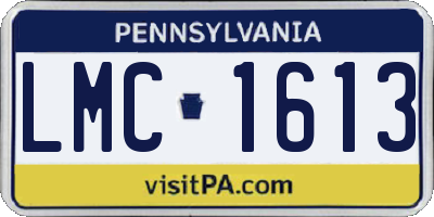 PA license plate LMC1613
