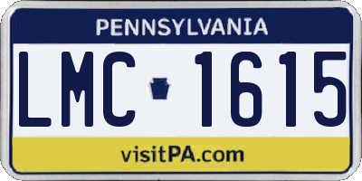 PA license plate LMC1615