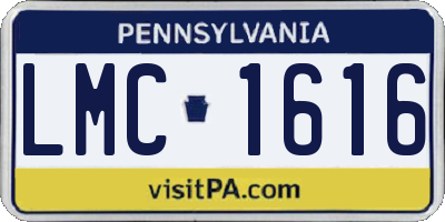 PA license plate LMC1616