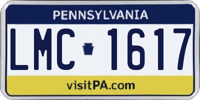PA license plate LMC1617