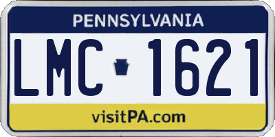PA license plate LMC1621