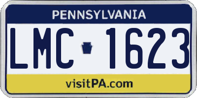 PA license plate LMC1623
