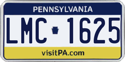 PA license plate LMC1625