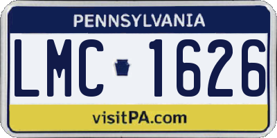 PA license plate LMC1626
