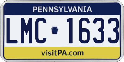 PA license plate LMC1633