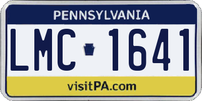 PA license plate LMC1641