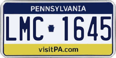 PA license plate LMC1645