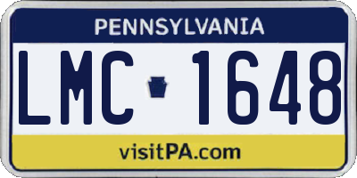 PA license plate LMC1648