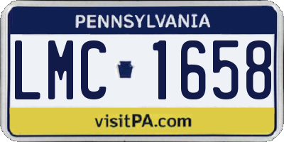 PA license plate LMC1658