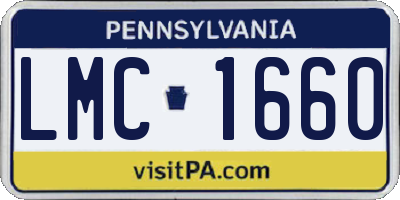 PA license plate LMC1660
