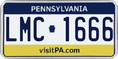 PA license plate LMC1666
