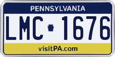 PA license plate LMC1676