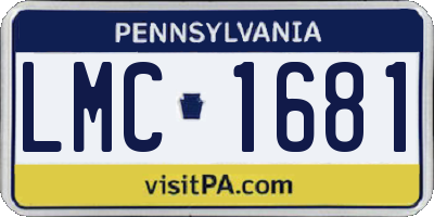PA license plate LMC1681