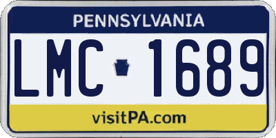 PA license plate LMC1689