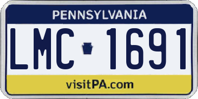 PA license plate LMC1691