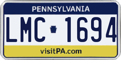 PA license plate LMC1694