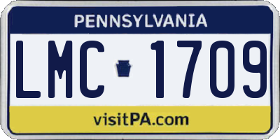 PA license plate LMC1709