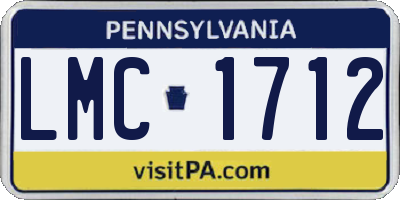 PA license plate LMC1712