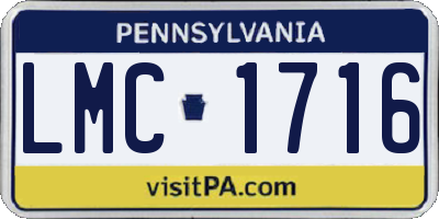 PA license plate LMC1716