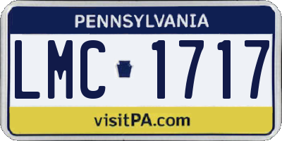 PA license plate LMC1717