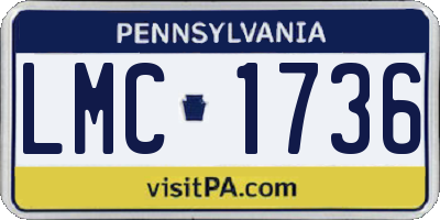 PA license plate LMC1736