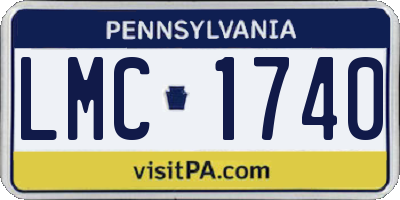 PA license plate LMC1740
