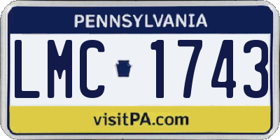 PA license plate LMC1743