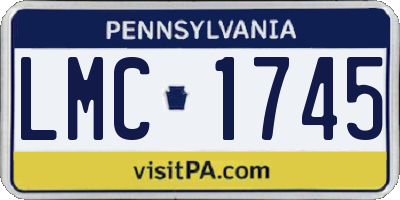 PA license plate LMC1745