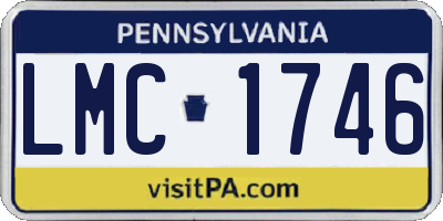 PA license plate LMC1746