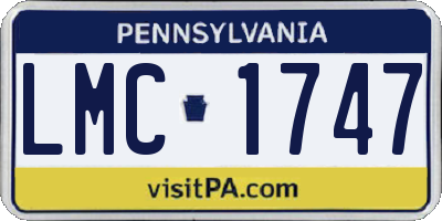 PA license plate LMC1747