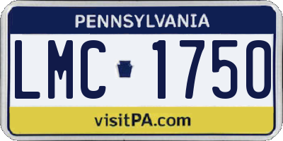 PA license plate LMC1750