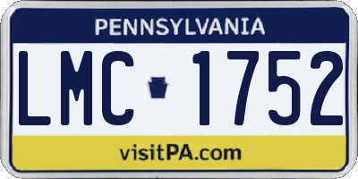 PA license plate LMC1752