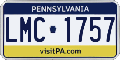 PA license plate LMC1757