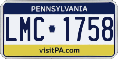 PA license plate LMC1758