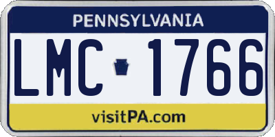 PA license plate LMC1766