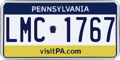 PA license plate LMC1767