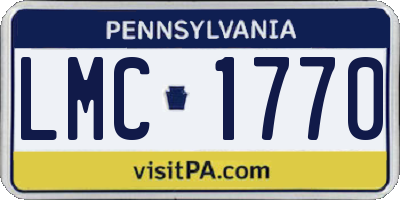 PA license plate LMC1770