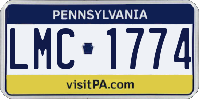 PA license plate LMC1774