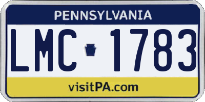 PA license plate LMC1783