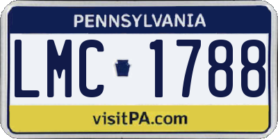 PA license plate LMC1788